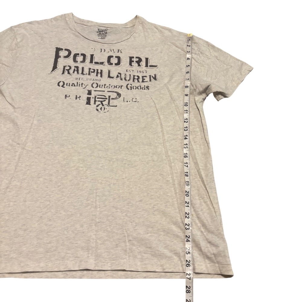Polo Ralph Lauren Mens Graphic T-Shirt Heather Grey Outdoor Goods Large L/G - Picture 7 of 7